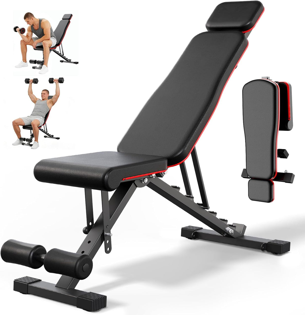 Adjustable Weight Bench for Home Gym, 14-in-1 Foldable Workout Bench