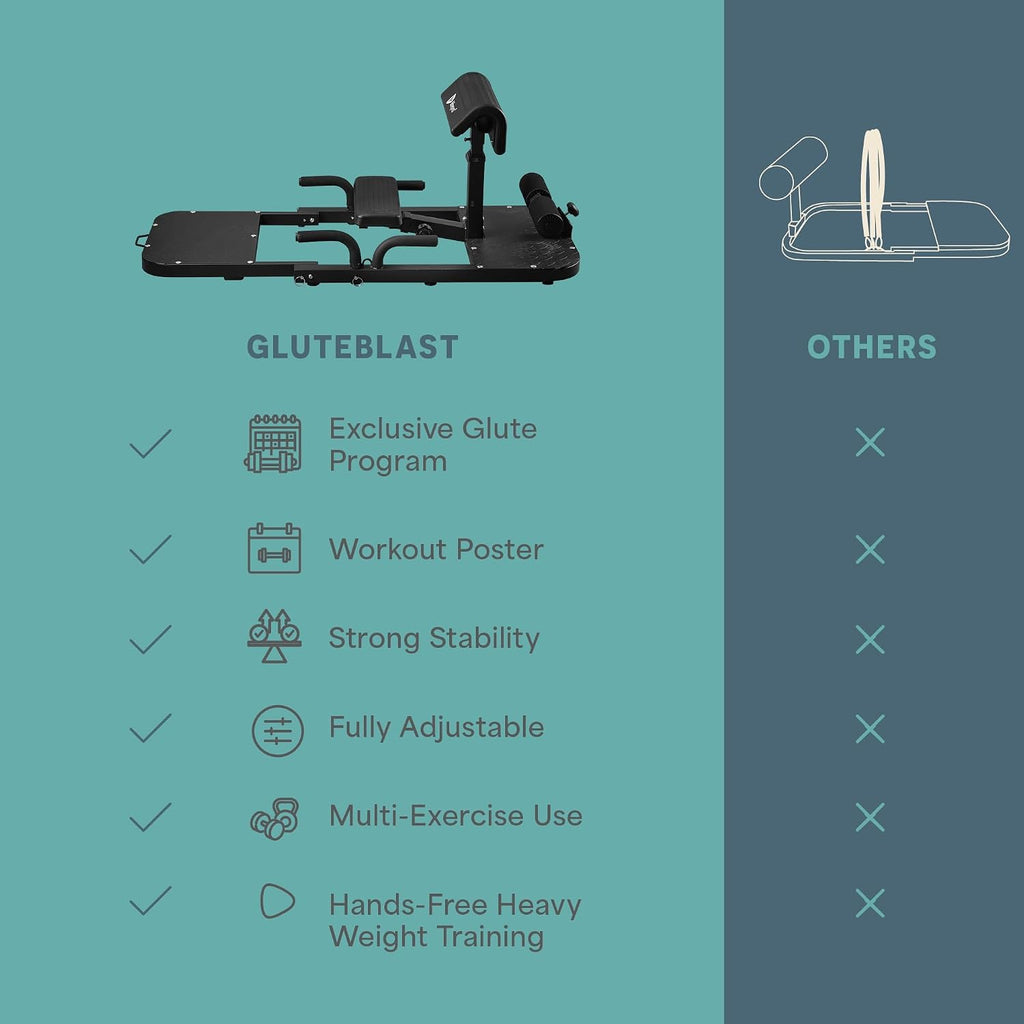 Lifepro GluteBlast Hip Thrust Machine â Foldable, Home Gym, 220 lb Cap