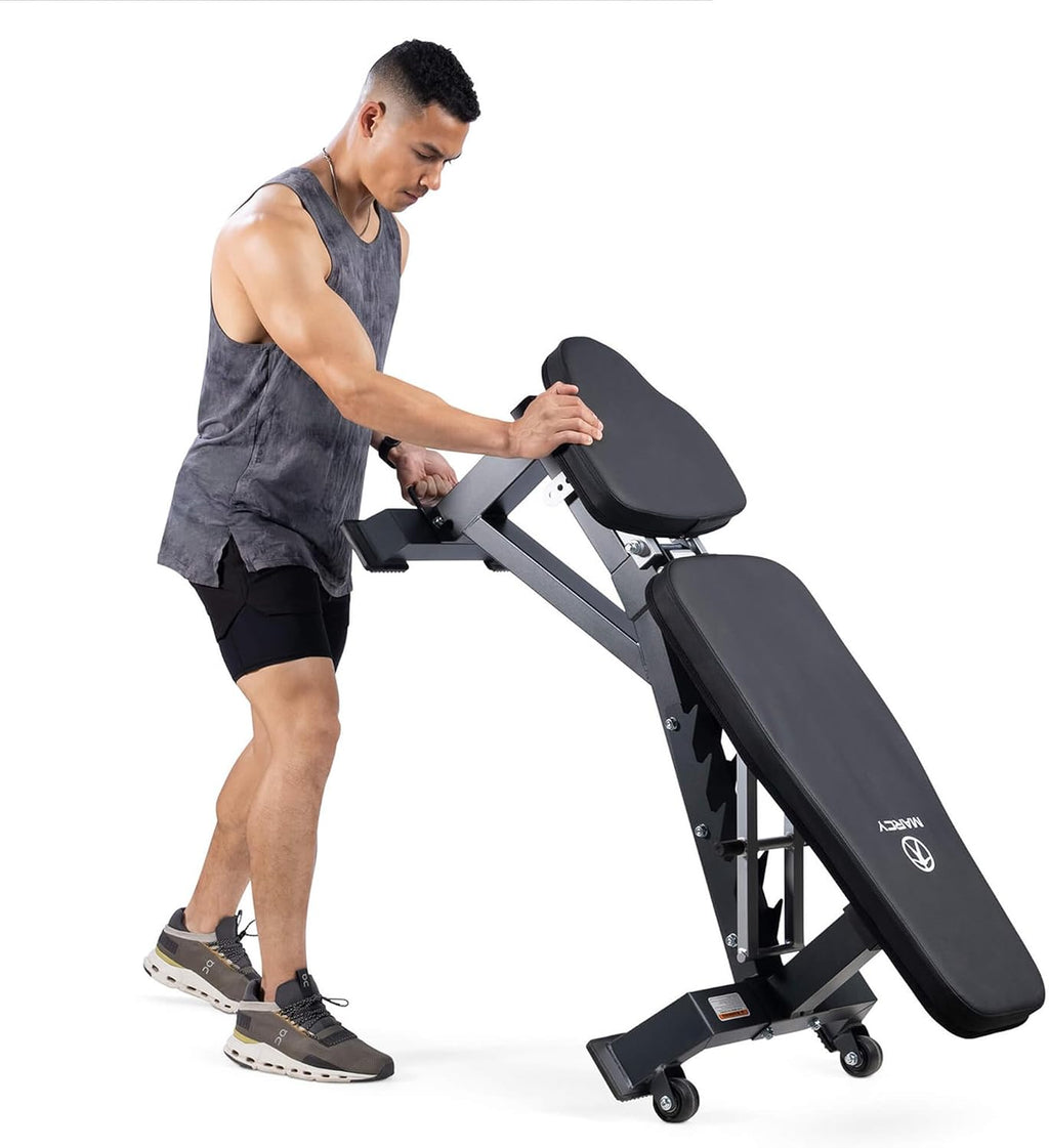 Marcy Deluxe Adjustable Utility Weight Bench for Home Gym Weightlifting and Strength Training SB-8062