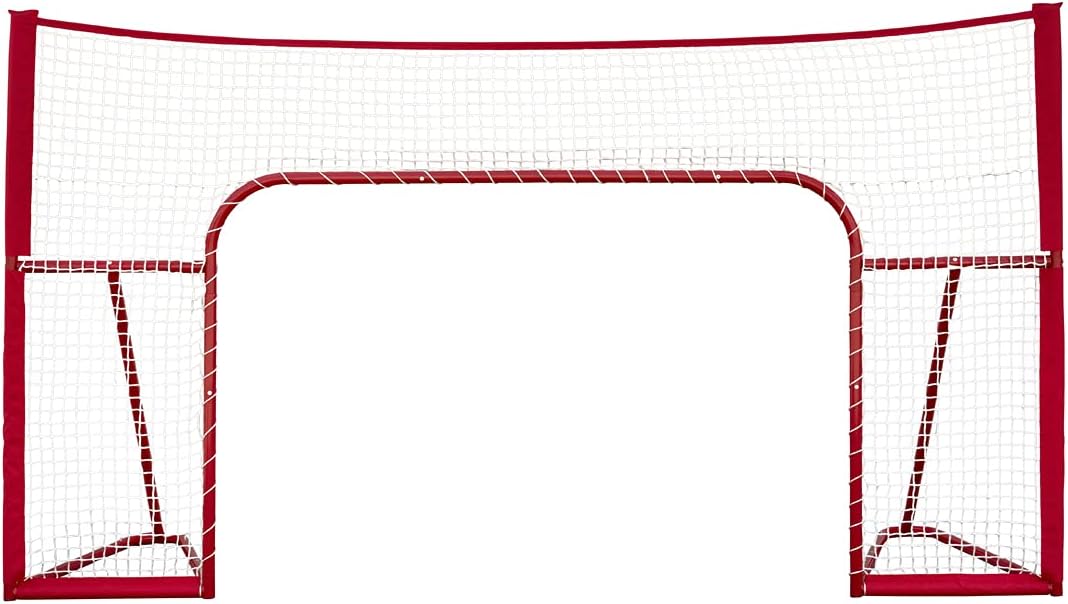 Winnwell Hockey Standalone 72" Backstop - Standalone Sports Ice & Ball Hockey Shooting Target Barrier - Heavy Duty Steel Pipe Backstop for Street & Mylec Balls Training Equipment for Driveway
