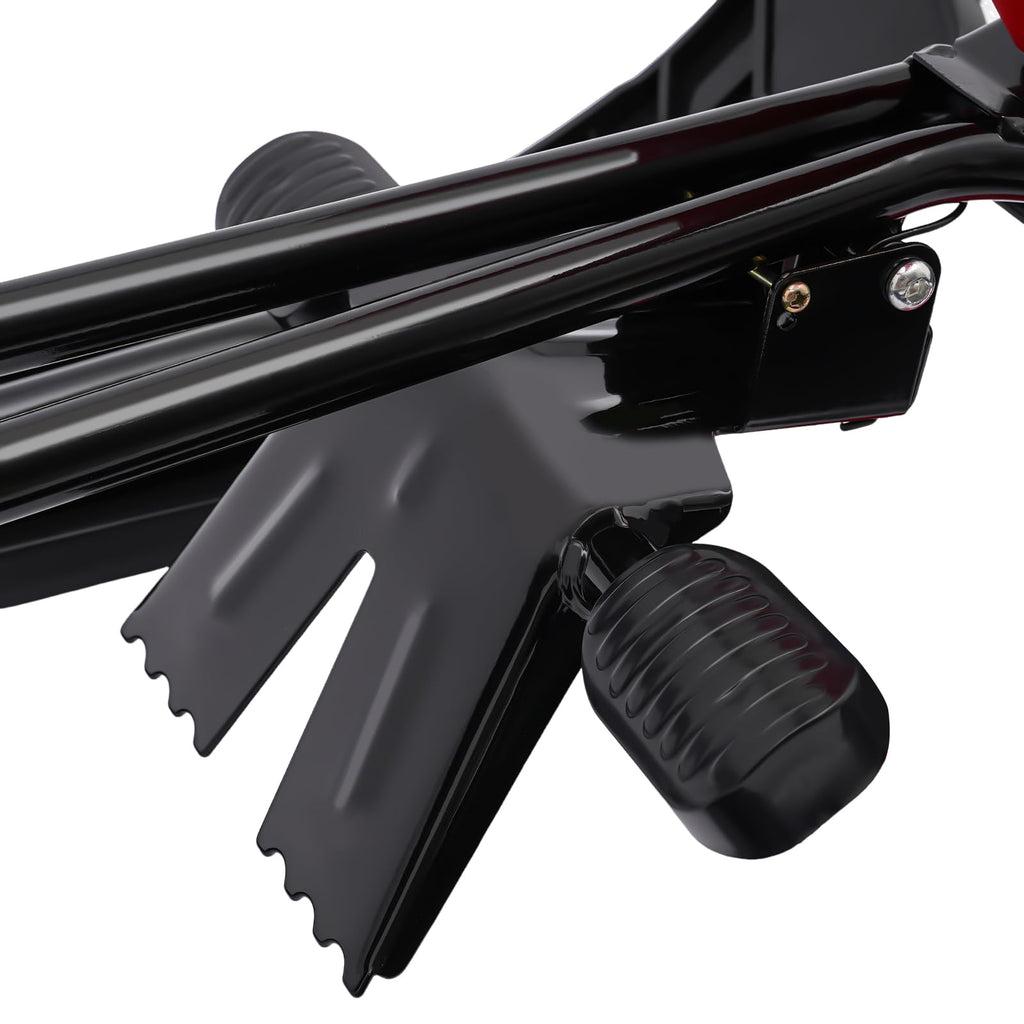 Snow Racer Sled, Steerable Ski Slider with Twin Serrated Brakes, 220lbs Load Capacity Winter Sport Sled for Adults Children