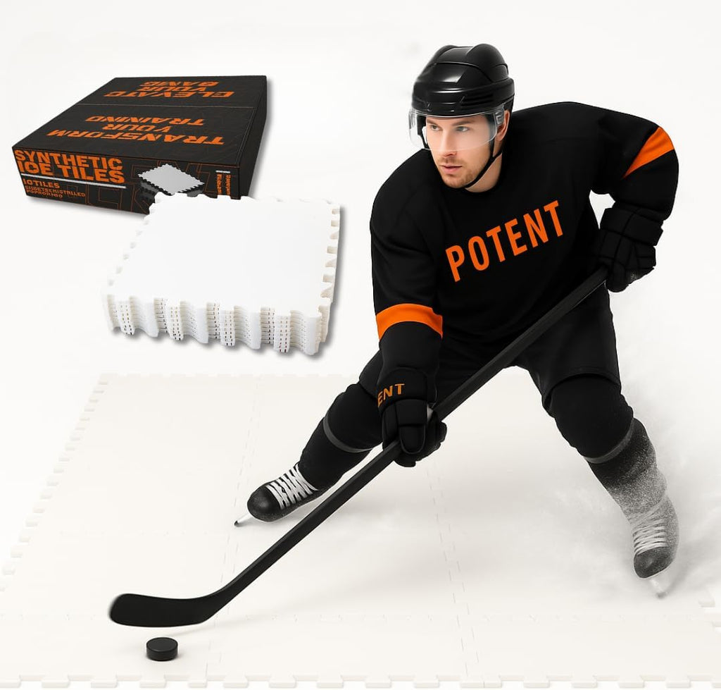 Potent Skateable Synthetic Ice Hockey Tiles (10 pcs per Box, 21.6 SQFT)