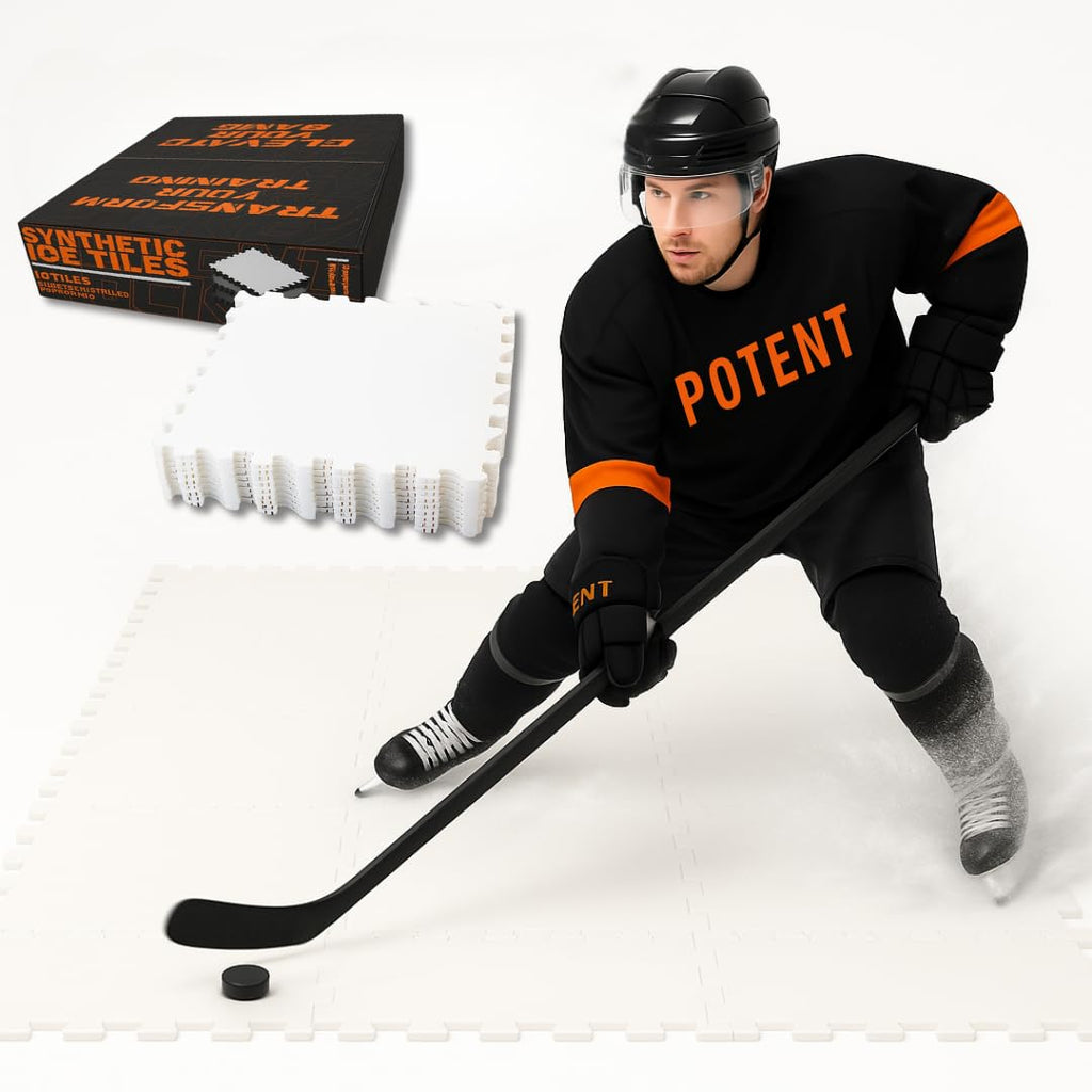 Potent Skateable Synthetic Ice Hockey Tiles (10 pcs per Box, 21.6 SQFT)