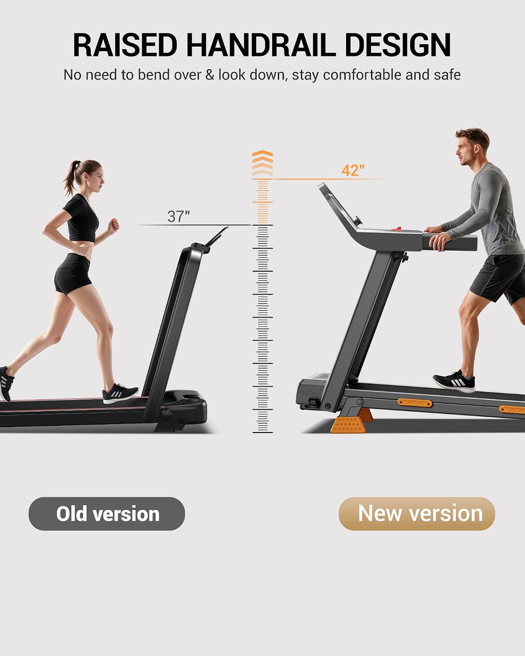 LONTEK 18% Incline Treadmills for Home with Handle Bar
