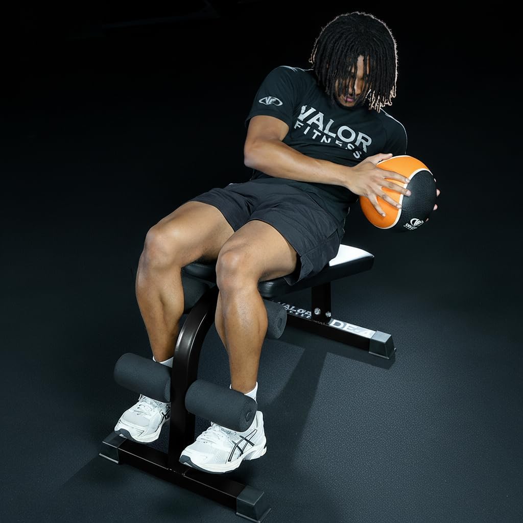 Valor Fitness Decline Sit-Up Bench for Ab Workouts â Heavy Duty Abdominal Slant Board for Crunches, Core Training, Russian Twists, Ab Raises â 650 lb Max Weight â Adjustable Fit â Home Gym Bench