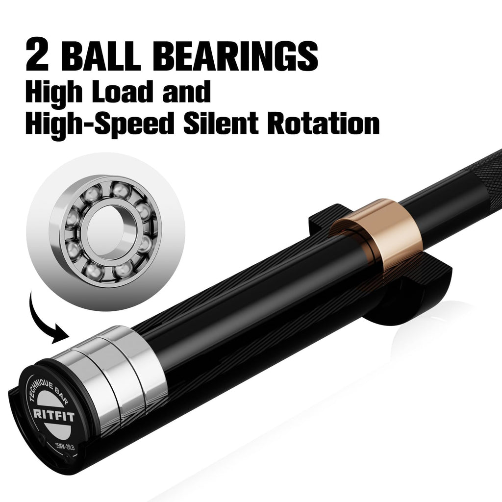 RITFIT Olympic Barbell 4ft/6ft - 2 Inch Weight Bar for Strength Training, Weightlifting, Squat, Deadlift, Bench Press, Curl, Overhead Press - 350lbs/500lbs Capacity