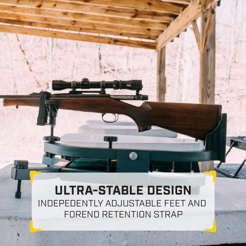 Caldwell Lead Sled Solo Shooting Rest with Offset Frame, Recoil Reducing Pad, Adjustable Front Rest, Heavy-Duty Steel, for Range Shooting, Hunting