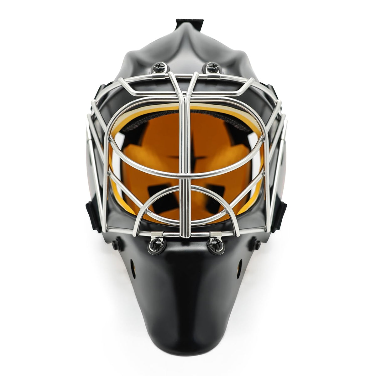 GY Hockey Helmet Combo with Facemask Senior Ice Hockey Goalie Helmet Adult/Cat-Eye Cage, Professional PC & ABS Shell/ 304 Stainless Steel Face Cage/Dual-Layer Lining