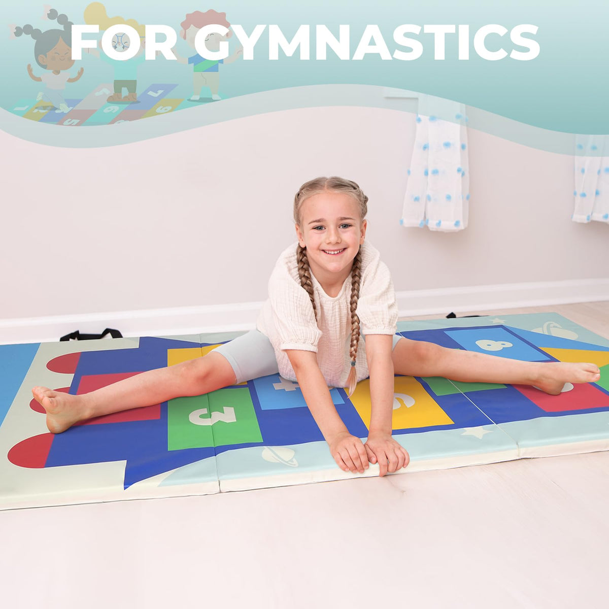 Kangaroo Hoppers Gymnastics Tumbling Mats Foldable Gym Tumble Mat for Kids