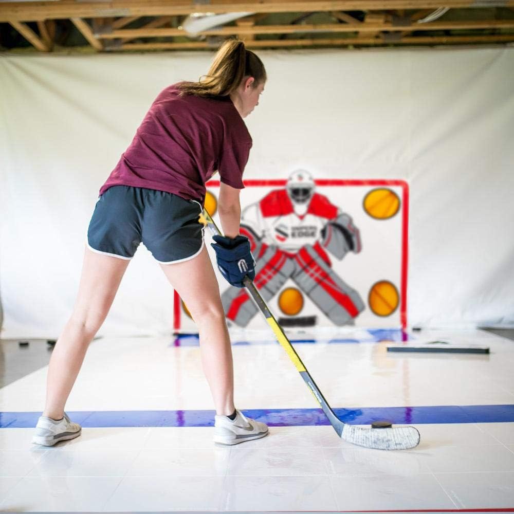 Snipers Edge Hockey Dryland Slick Tiles â 20-Pack 12"Ã12" White Interlocking Ice Tiles for Hockey Training, UV-Protected & Durable, Simulates Real Ice, Training Aid for Shooting