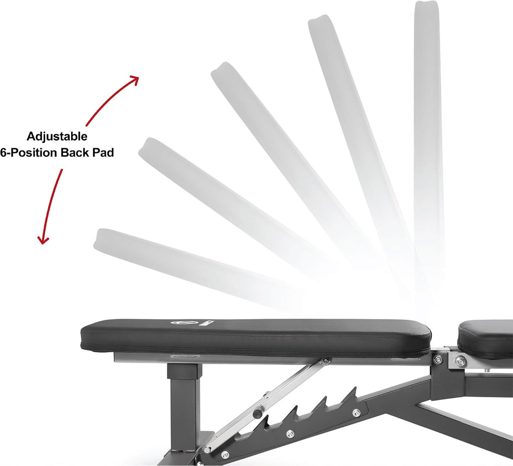 Marcy Deluxe Adjustable Utility Weight Bench for Home Gym Weightlifting and Strength Training SB-8062