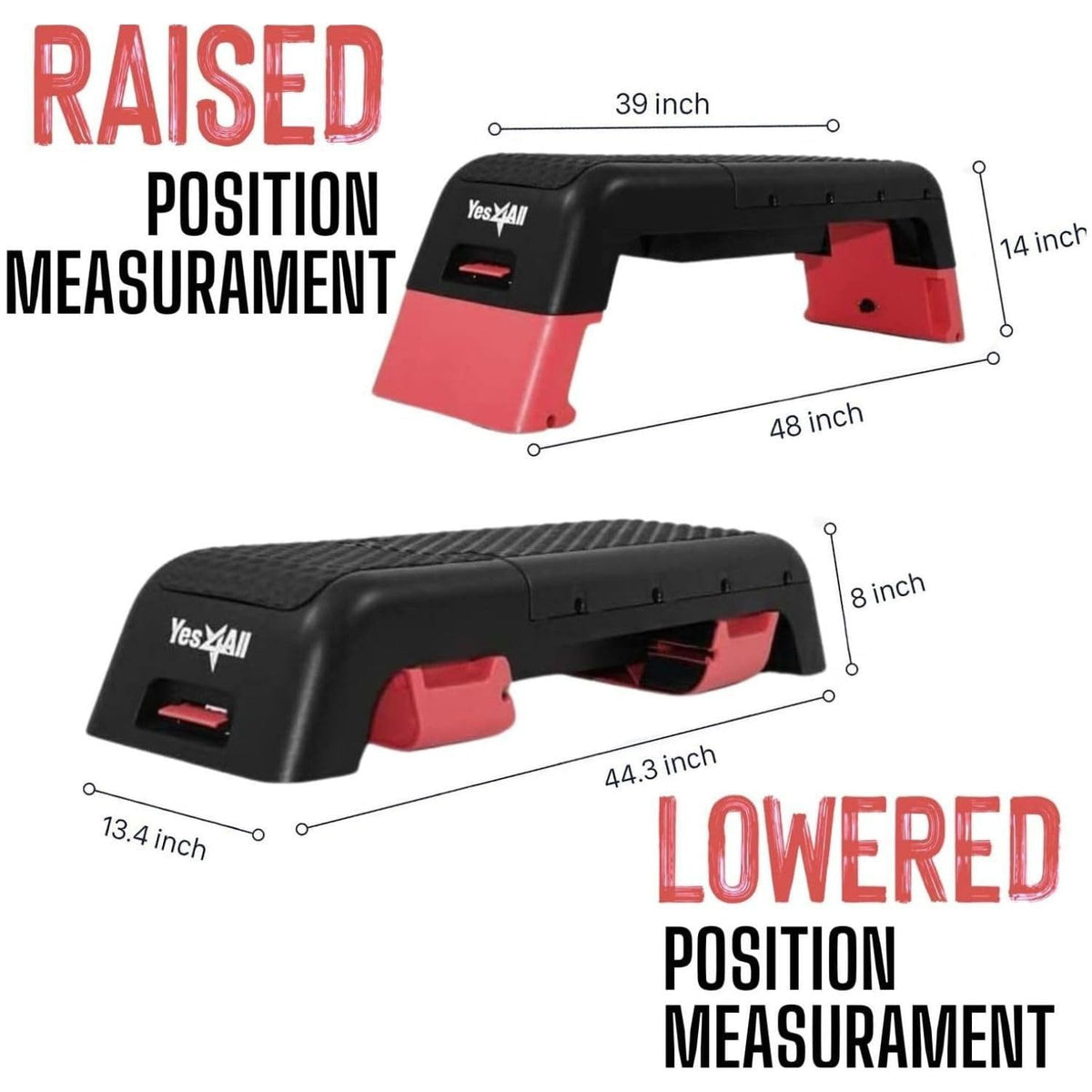 Yes4All Multifunctional Aerobic Deck - Versatile Fitness Station, Weight Bench, Aerobic Stepper, Plyometrics Box for Cardio Workouts and Strength Training