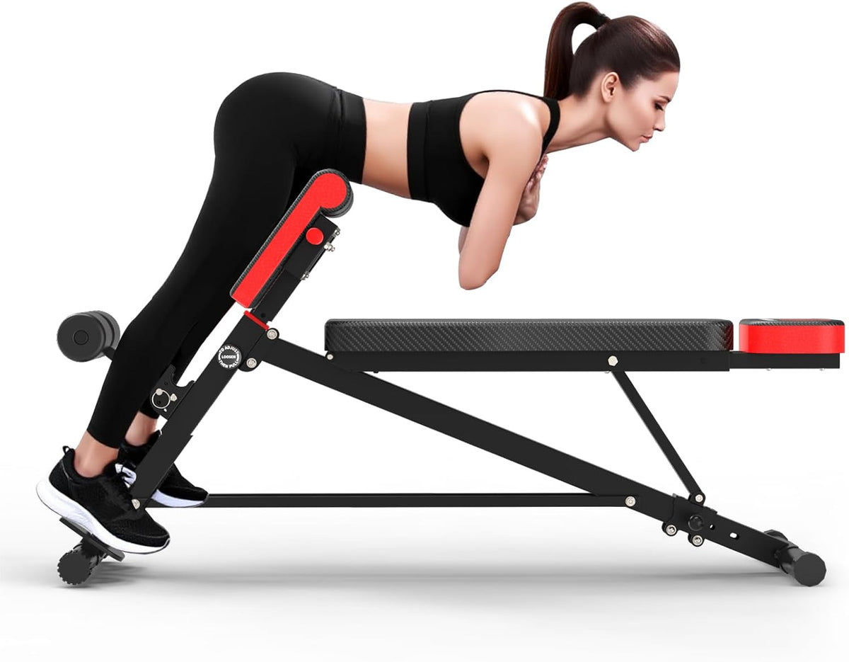 K KINGKANG Weight Bench,Load 500LBS Roman Chair Adjustable Decline/Flat