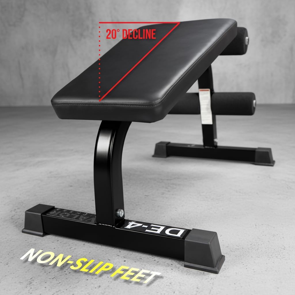 Valor Fitness Decline Sit-Up Bench for Ab Workouts â Heavy Duty Abdominal Slant Board for Crunches, Core Training, Russian Twists, Ab Raises â 650 lb Max Weight â Adjustable Fit â Home Gym Bench