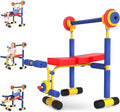 ZCMHAXJ Kids Weight Bench Set, Kids Workout Equipment with Adjustable Barbell Rack, Toy Barbell & Foam Weights, Indoor Exercise Play Gym for Boys and Girls Ages 3+, Fun Fitness Equipment