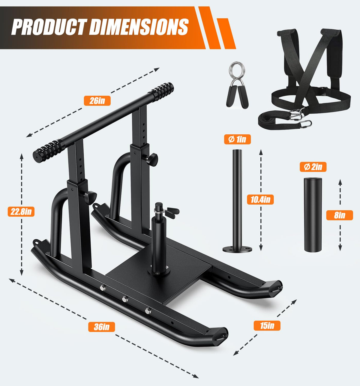 Football Sleds and Chutes, Weight Sled, Workout Fitness Sled for Training- Running Speed, Agility, Soccer, Strength, Adjustable Height Handle, Fits 1" & 2" Weight Plates