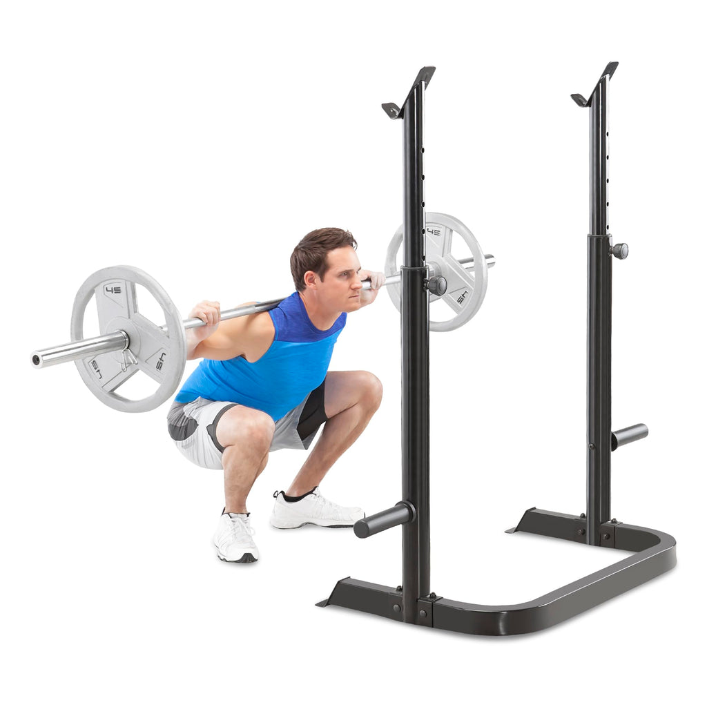 Marcy Olympic Workout Bench for Home Gym Strength Training Equipment with Preacher Curl Pad and Weight Rack Storage, White/Black