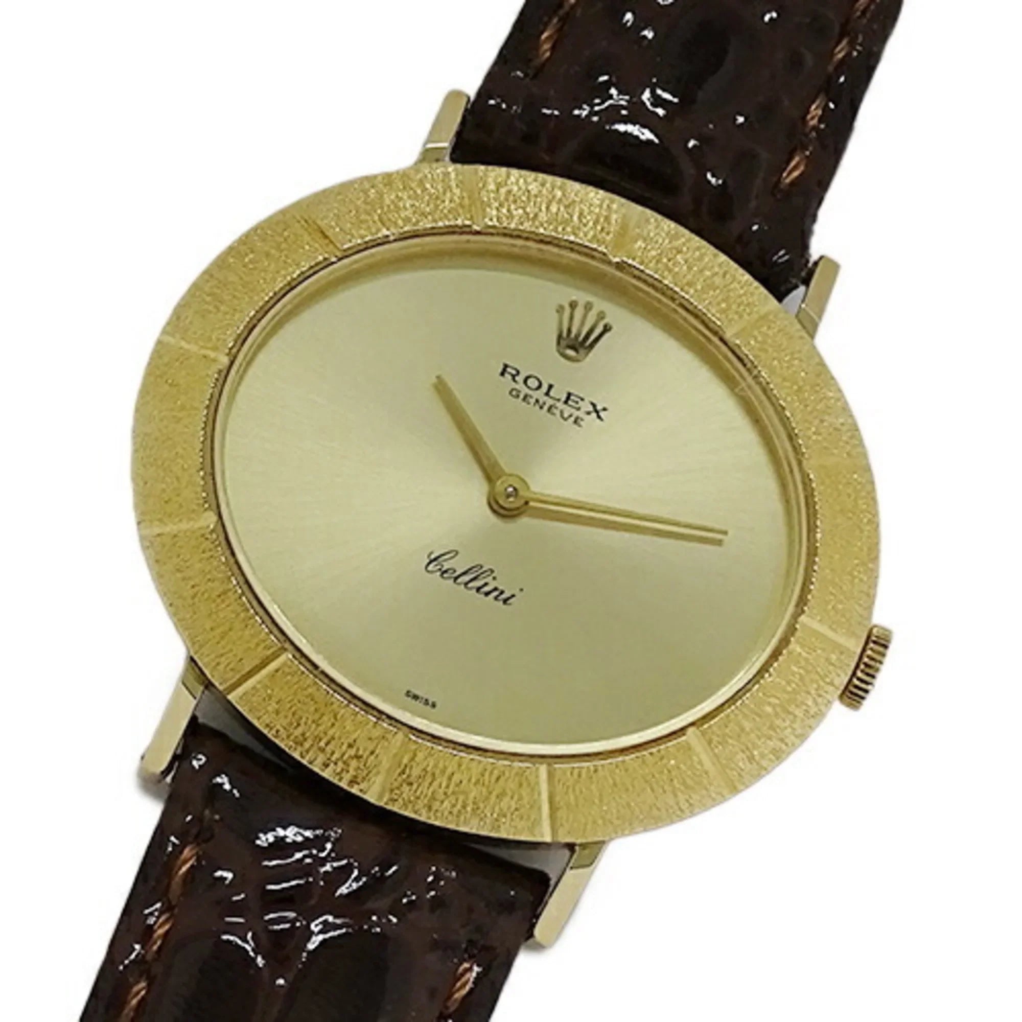 Pre-Owned Cellini 3831J People Watch, Hand-wound, 750YG, Leather, Gold, Polished (Fair)