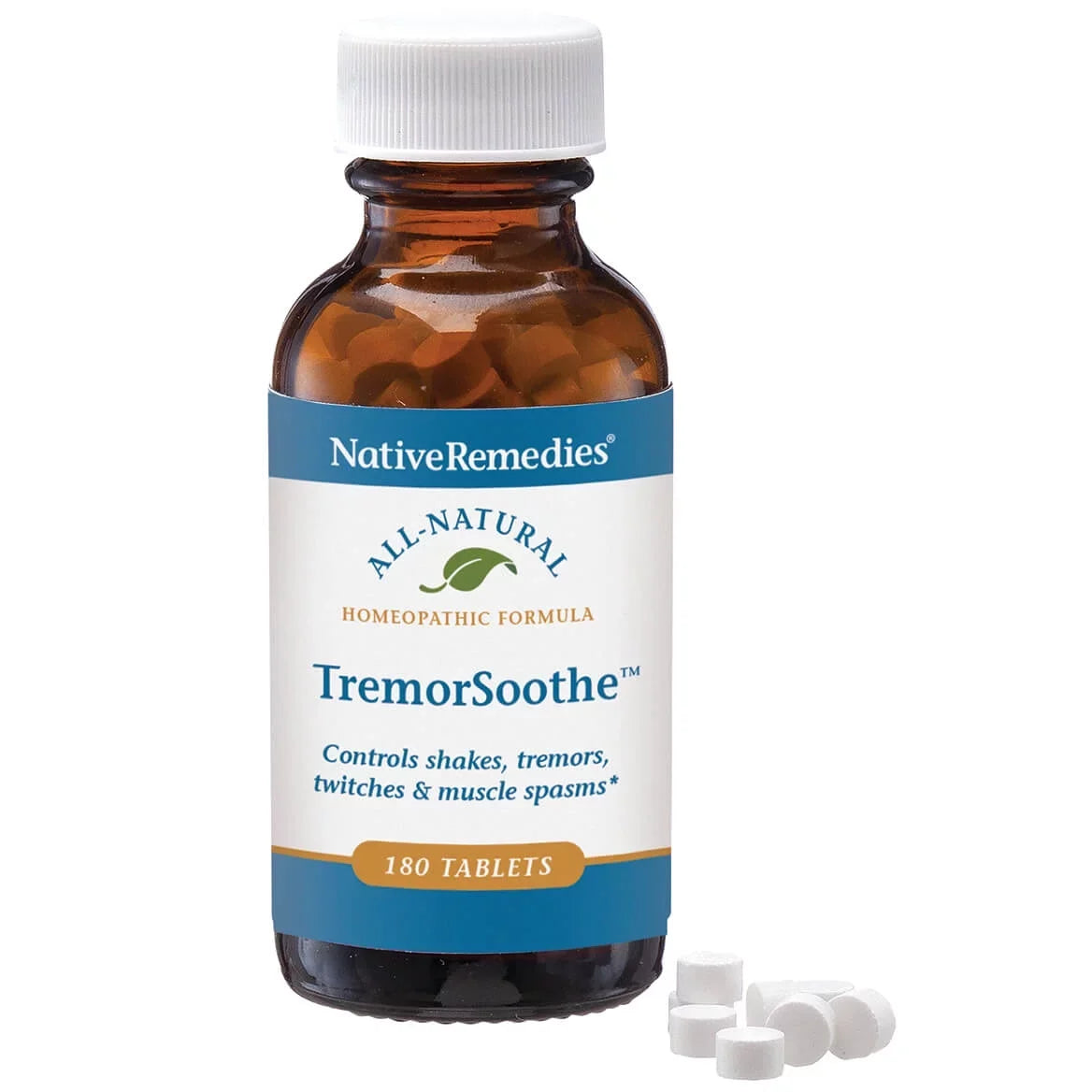 NativeRemedies TremorSoothe - Natural Homeopathic Formula to Temporarily Control Shakes, Tremors, Muscle Spasms and Twitches -180 Tablets