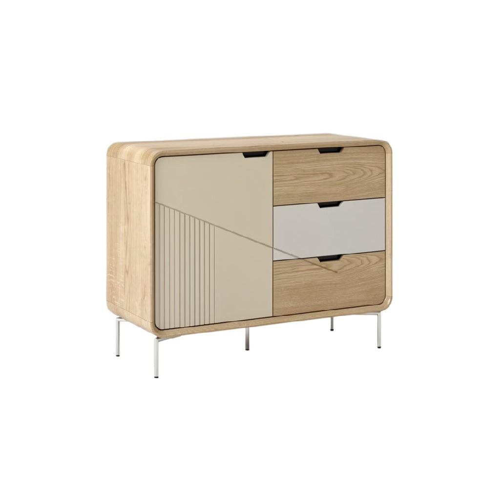 Modern Minimalist Wooden Sideboard with Geometric Design