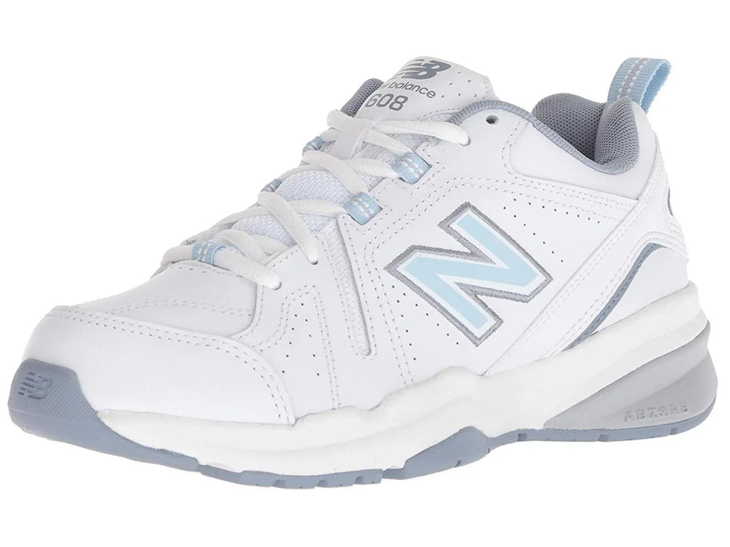 New Balance Gentlemen 608v5 Casual Comfort Cross, White/Light Blue, Size 10.5 oS05
