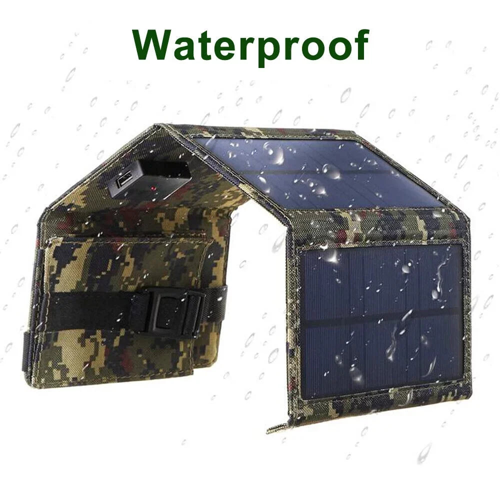 JLLOM 80W USB Solar Panel Folding Power Bank Outdoor Camping Hiking Phone Charger USA