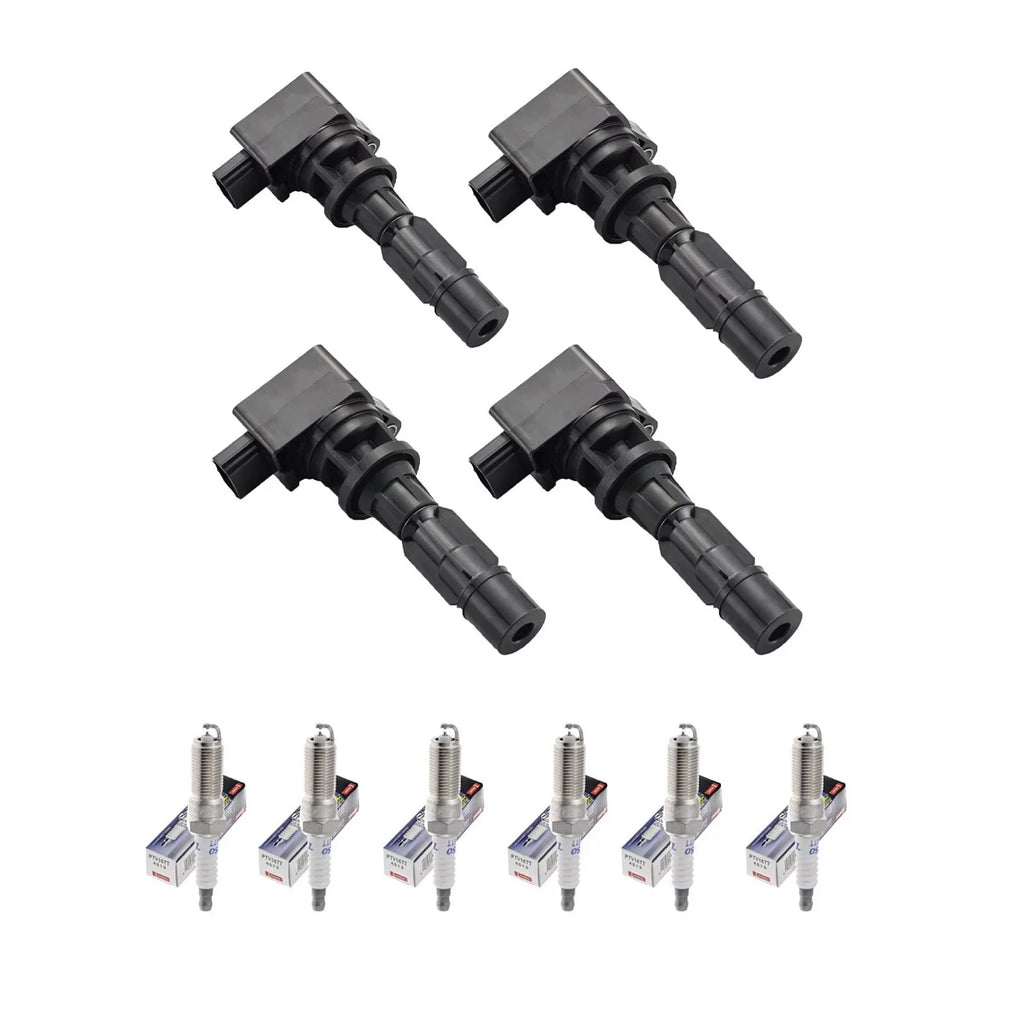 ISA Ignition Coils and Denso Spark Plugs Compatible with 2008-2015 Mazda 3 2.3L Mazda 5 2.5L UF604