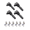 ISA Ignition Coils and Denso Spark Plugs Compatible with 2008-2015 Mazda 3 2.3L Mazda 5 2.5L UF604