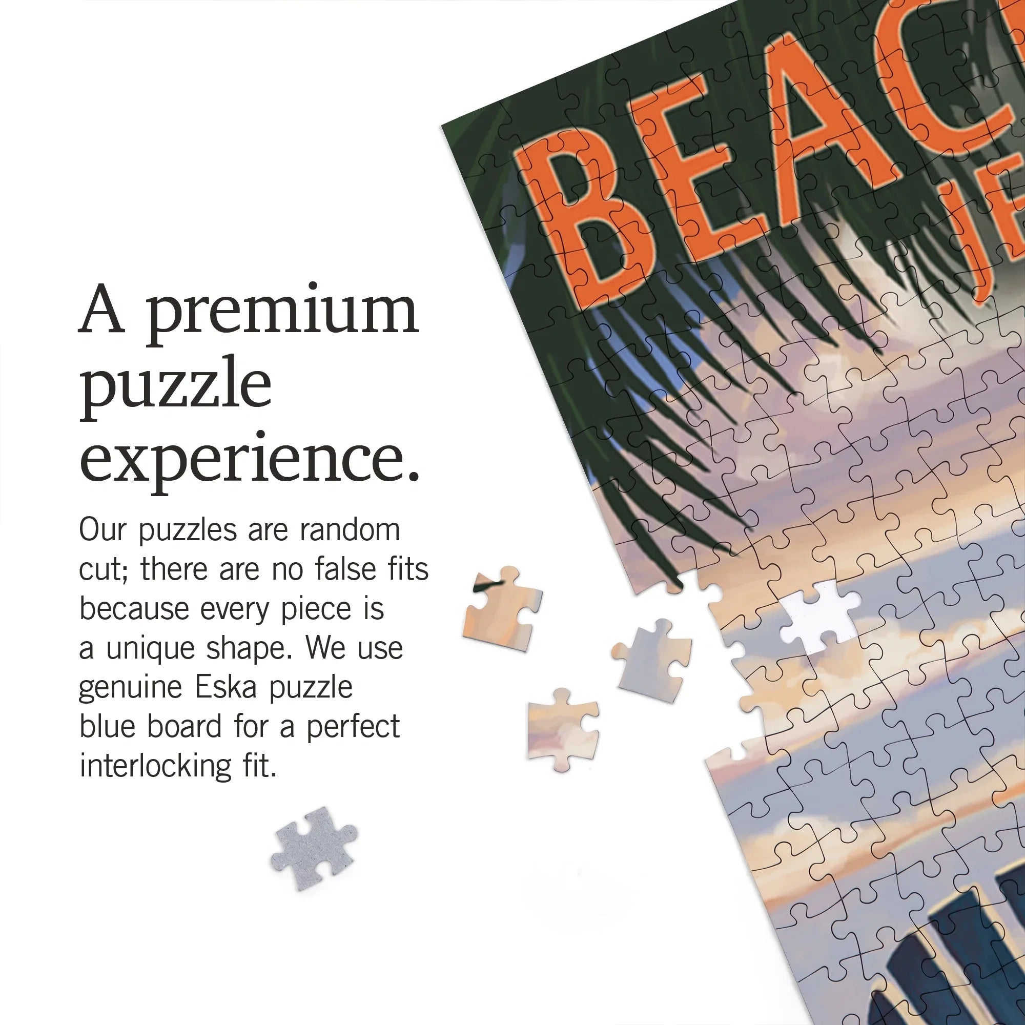 Lantern Press 1000 Piece Jigsaw Puzzle, Beachtown, Jekyll Island, Georgia, Adirondack Chair on the Beach