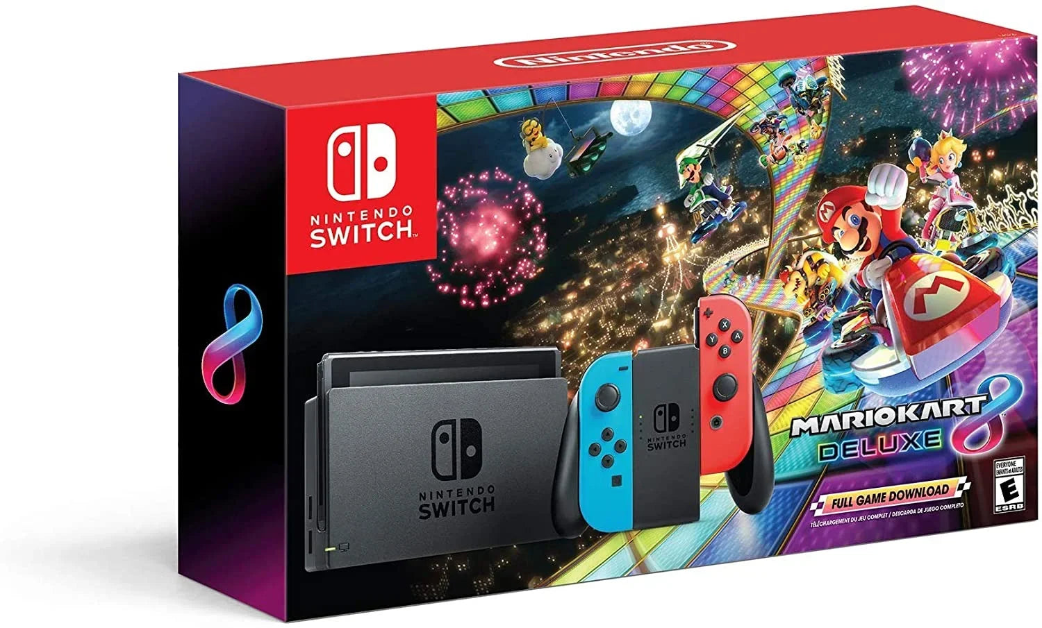 Edge Switch with Blue & Red Joy-Con, Mario Kart 8 Deluxe & 3 Month Membership