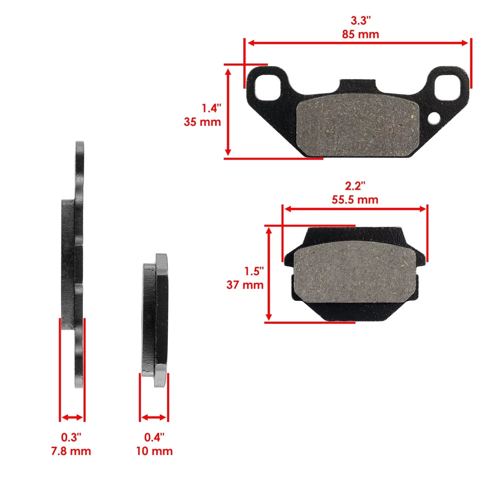 Front & Rear Brake Pads for Suzuki LT500R Quadracer 500 1987 1988 1989 1990