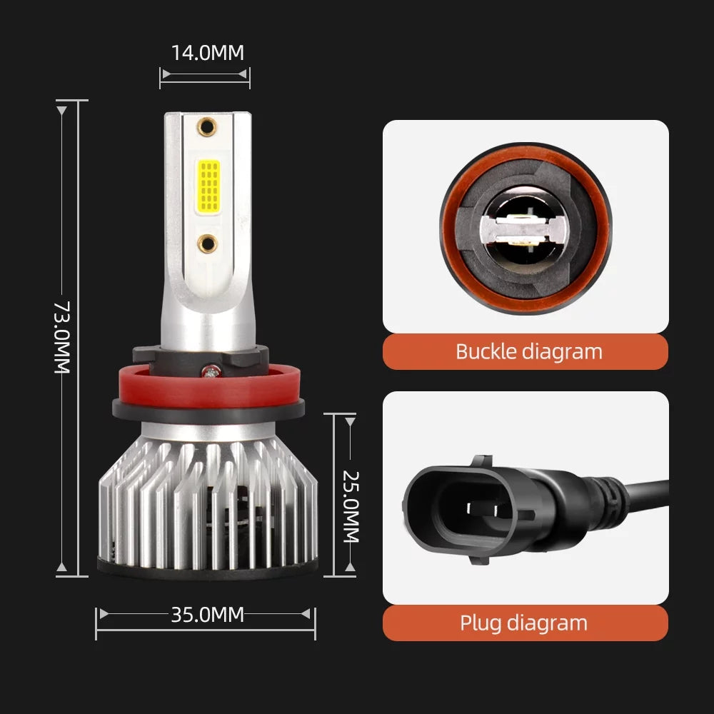 For Ram 1500 2019-2022 Front LED Headlight High Low Beam White Bulbs 9005+H11