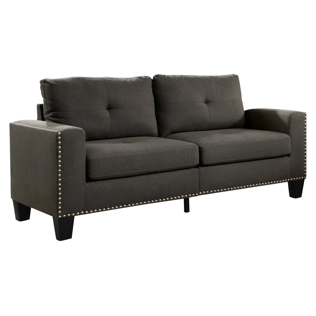 Furniture of America Contemporary Faux Linen Redford Sofa, Gray