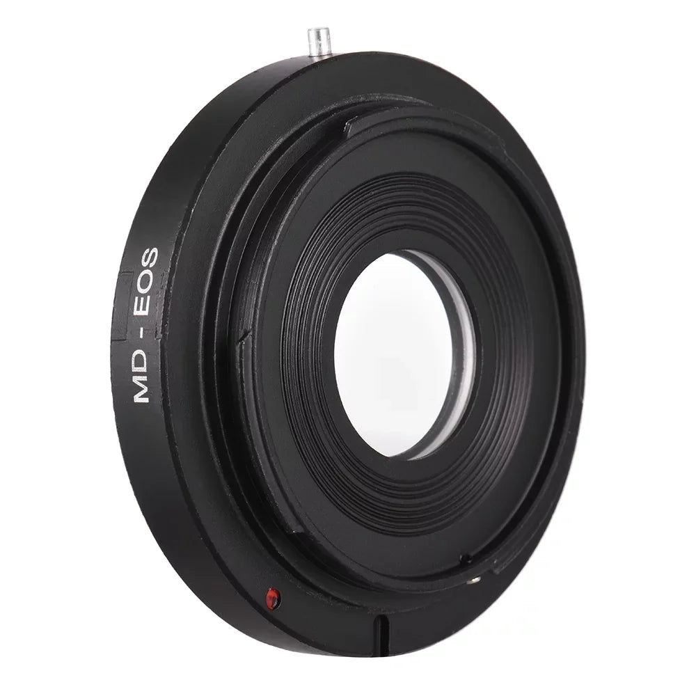 MD- Lens Mount Adapter Ring with Corrective Lens for Minolta MD Lens to Fit for Canon EF Camera Focus Infinity