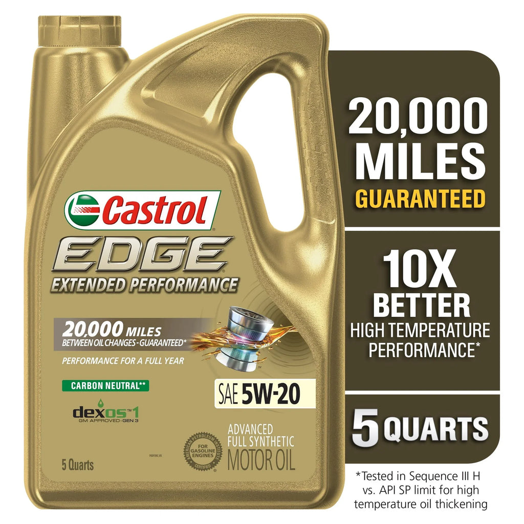 Castrol EDGE Termination Performance 5W-20 Advanced Full Synthetic Motor Oil, 5 Quarts