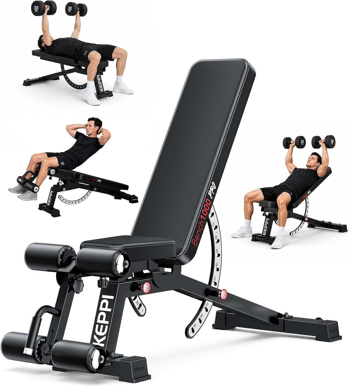 Keppi FID Adjustable Weight Bench,1200LBS Workout Bench for Home Gym