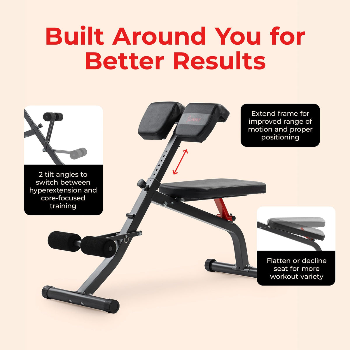 Sunny Health & Fitness Multi-Function Roman Chair