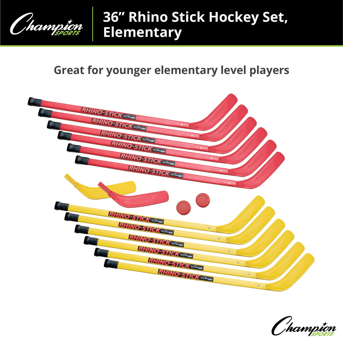 Champion Sports Rhino Stick Hockey Set â Durable ABS Sticks, Non-Marring Blades, Multiple Sizes â Complete Sets