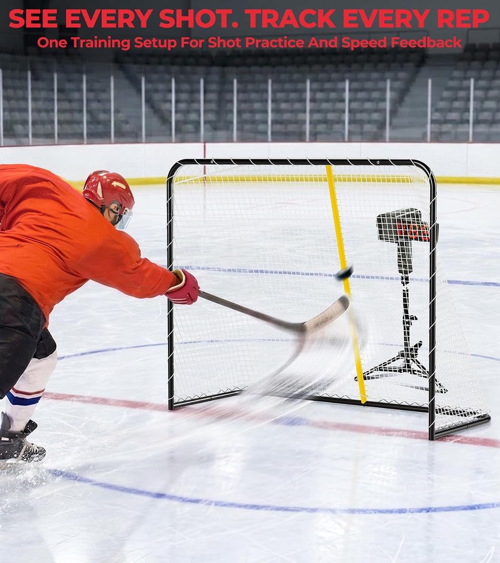 54-Inch Heavy-Duty Street Hockey Goal and Speed Radar Set