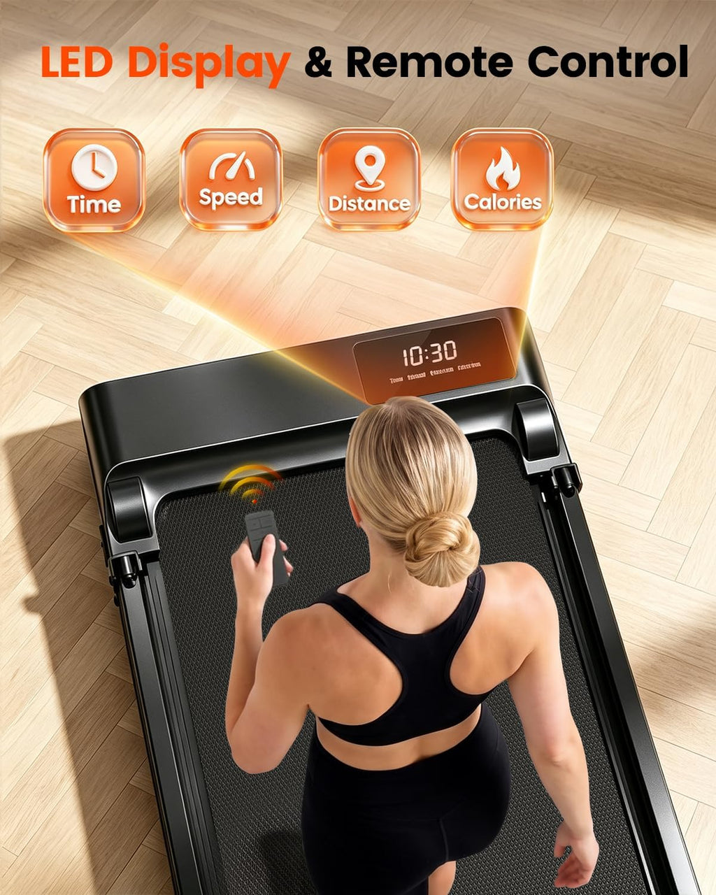 Walking Pad Treadmill with Incline and Handle Bar for Home Office