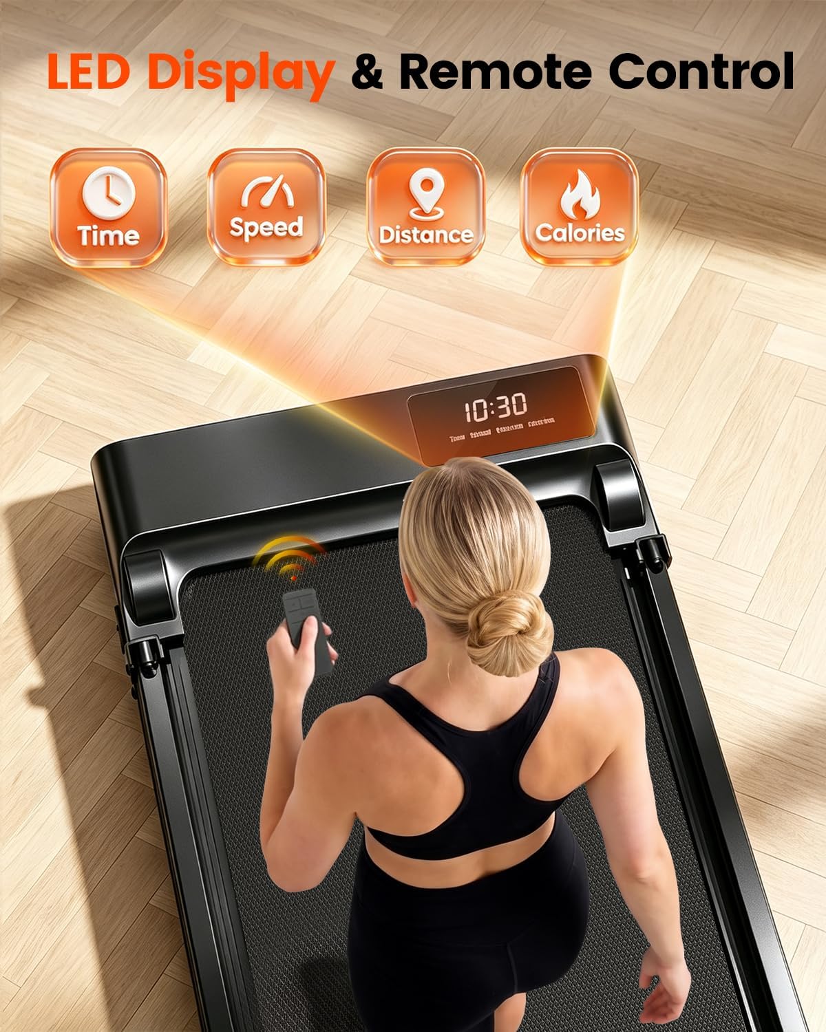 Walking Pad Treadmill with Incline and Handle Bar for Home Office