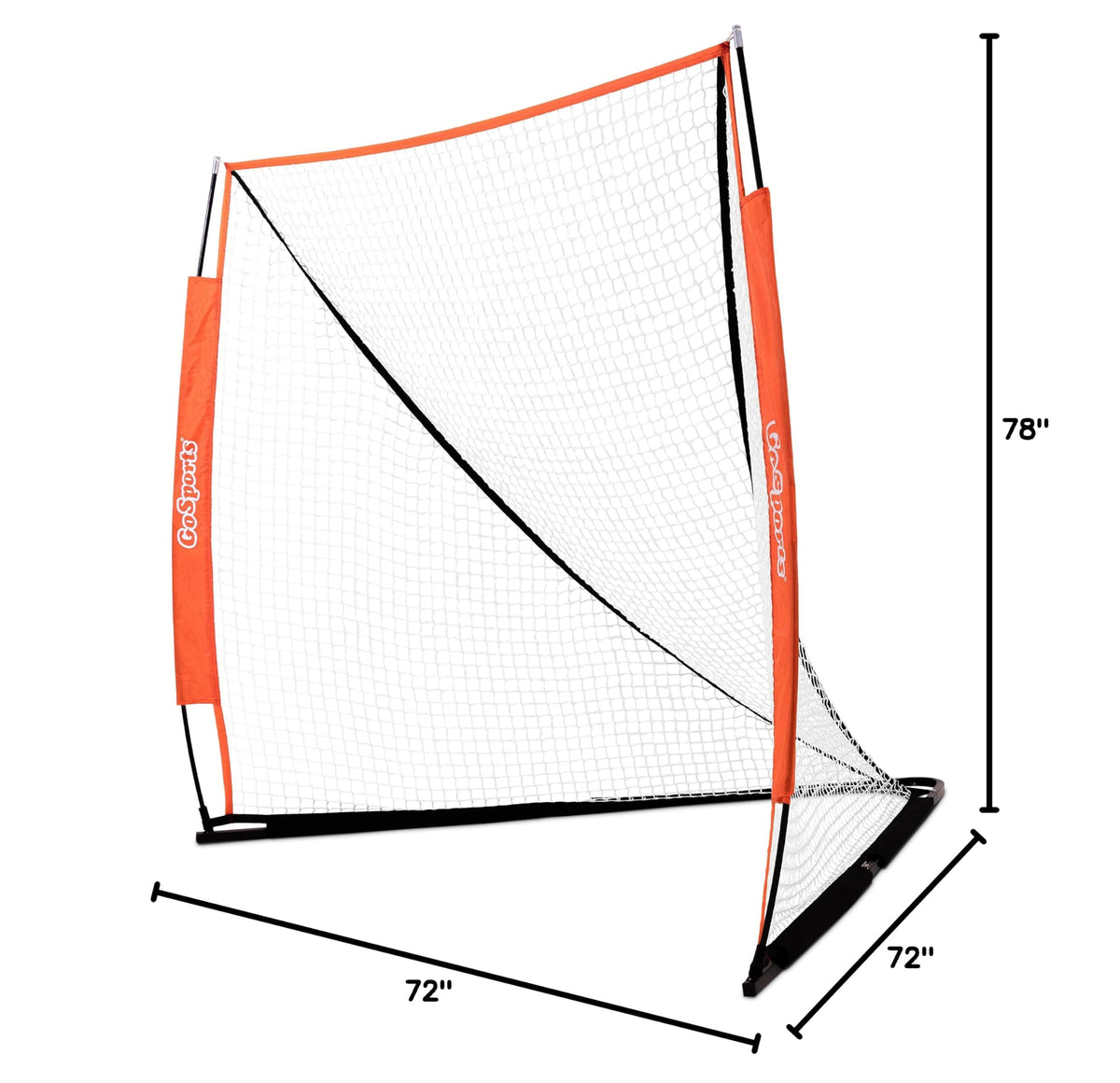 GoSports Regulation 6 ft x 6 ft Lacrosse Net - Steel Frame or Bow Style Frame - The Only Truly Portable Lacrosse Goal, Backyard Setup in Minutes