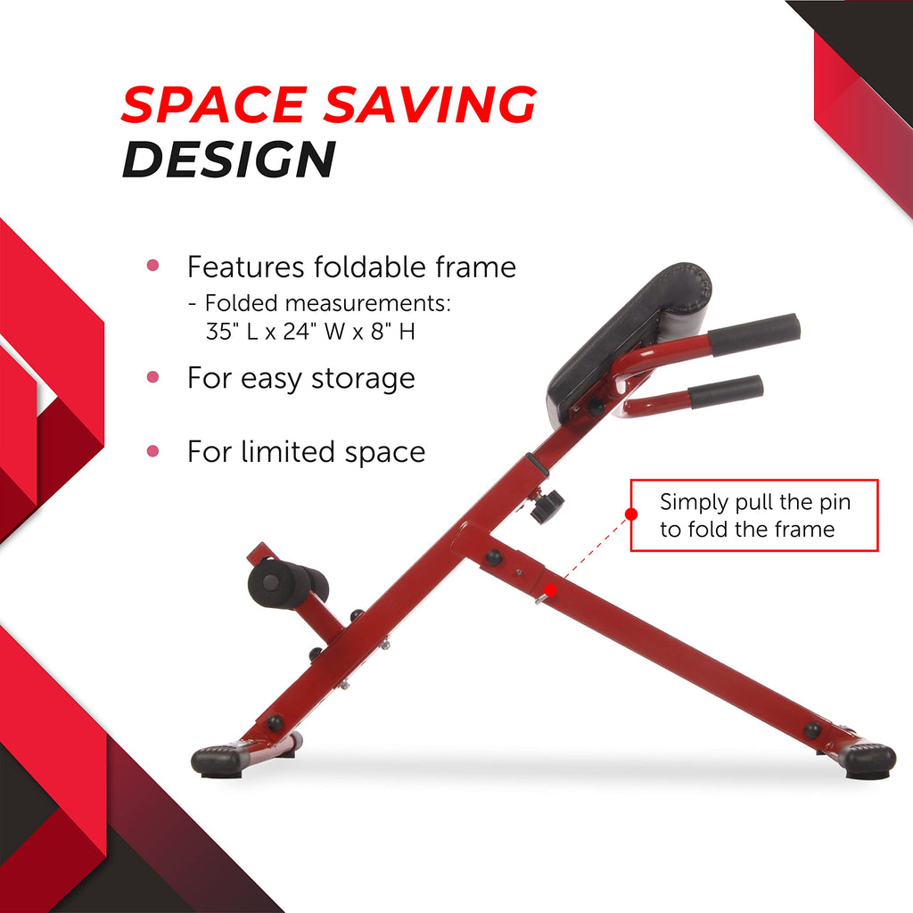 Stamina X Adjustable Ab, Back, and Core Strength Exercise, Sit-Up Fitness Hyperextension Weight Bench for At-Home Workouts