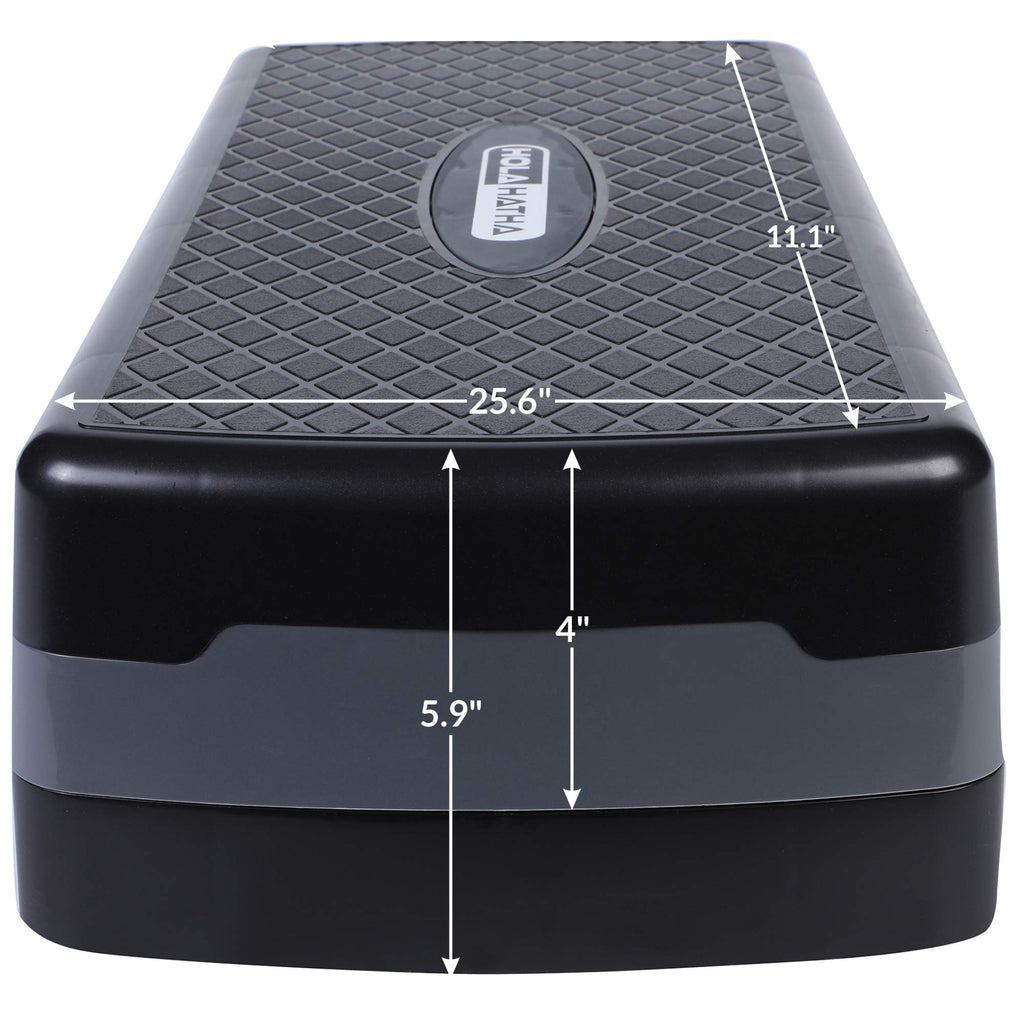 HolaHatha Compact Portable Aerobic Step Platform Exercise Fitness Equipment, Cardio Stepper with Adjustable Height for Home Gym