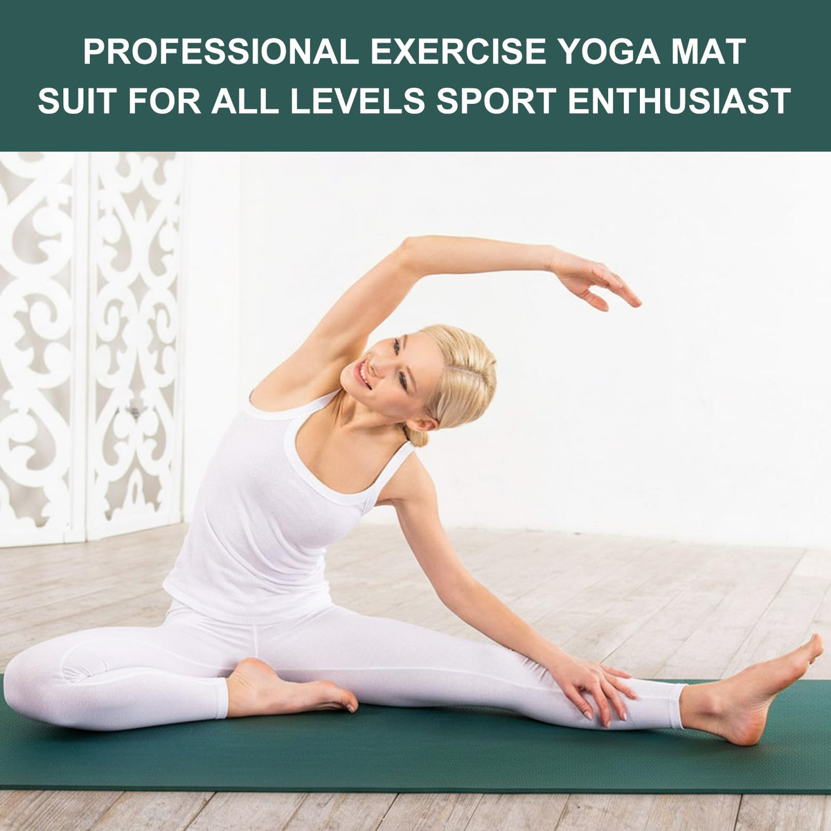 Funtery 3 mm Thin Yoga Mats Bulk, 68 x 24 in