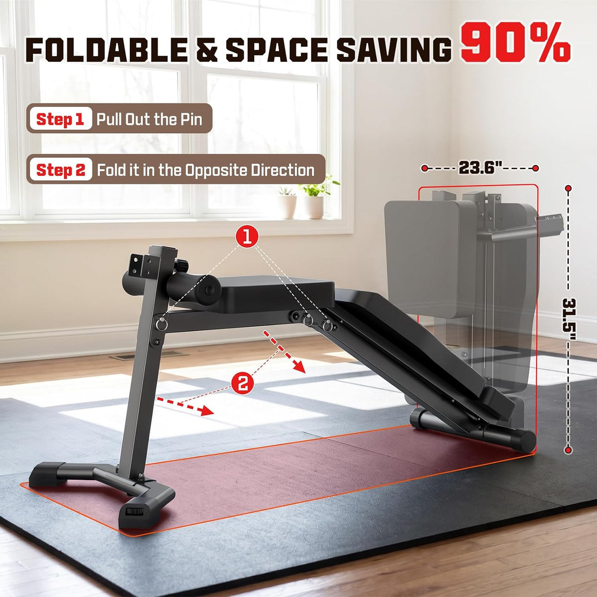 OPPSDECOR Adjustable Weight Bench with Leg Extension and Preacher Curl Pad