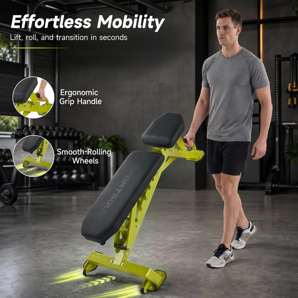 SPORTSOUL 1300LB Weight Bench, 50 Adjustable Positions FID Workout Bench