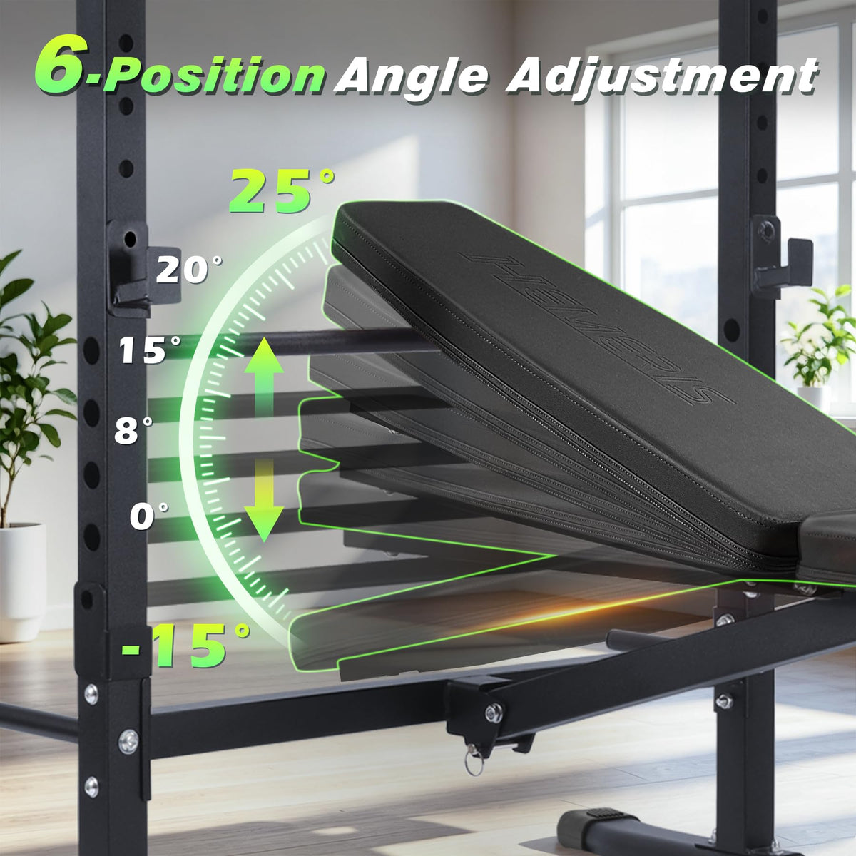 Adjustable Weight Bench for Home Gym 2.2 Inch Thick Pad
