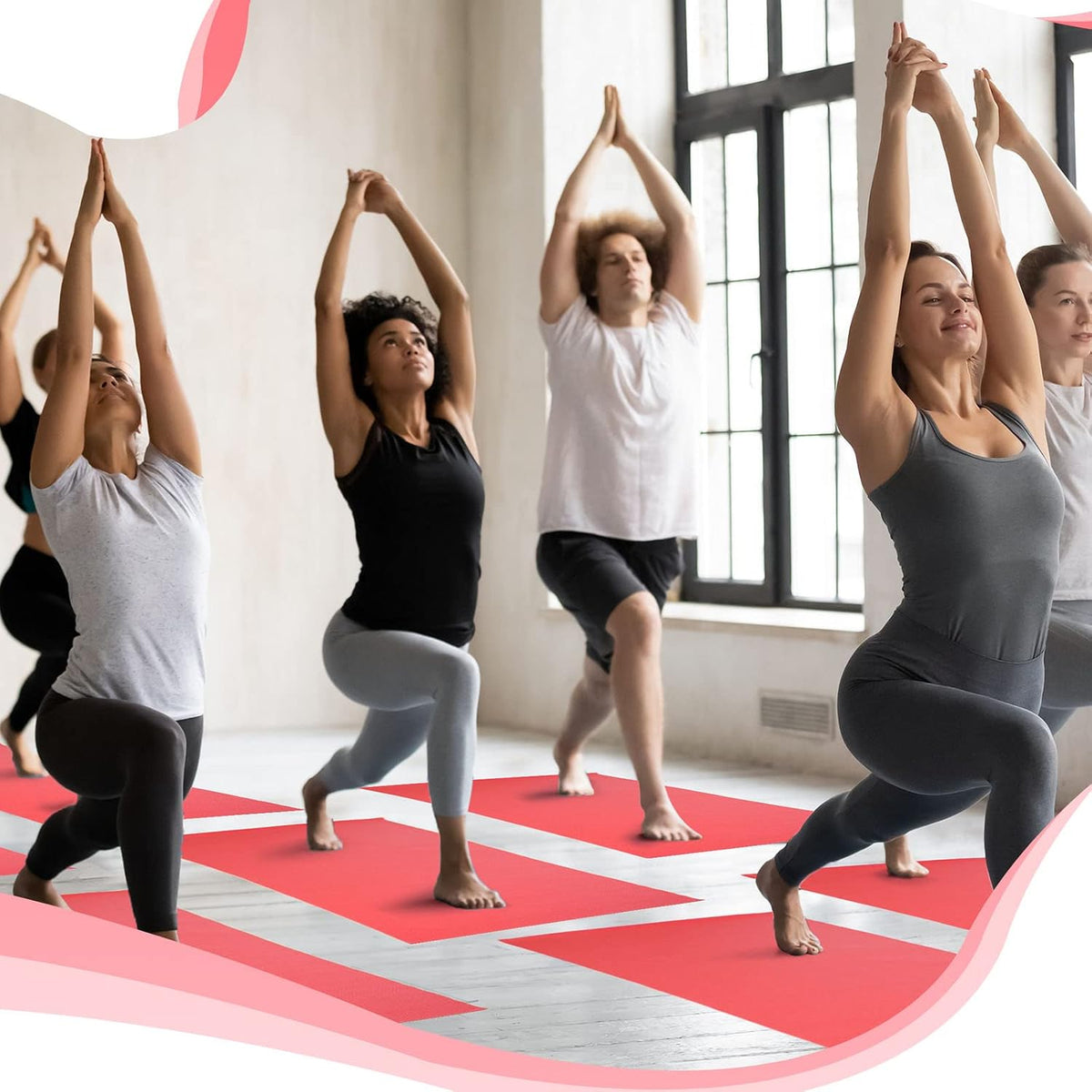 Amylove 12 Pieces Yoga Mats Bulk 68x24x0.12 Inch Exercise Non Slip Fitness Workout Mats for Women Men Home Workout Gym Yoga