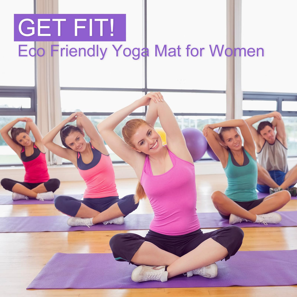 Funtery 3 mm Thin Yoga Mats Bulk, 68 x 24 in